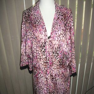 Mesh Trim Knit Chemise with matching robe..MGT Snakeskin (NWT)